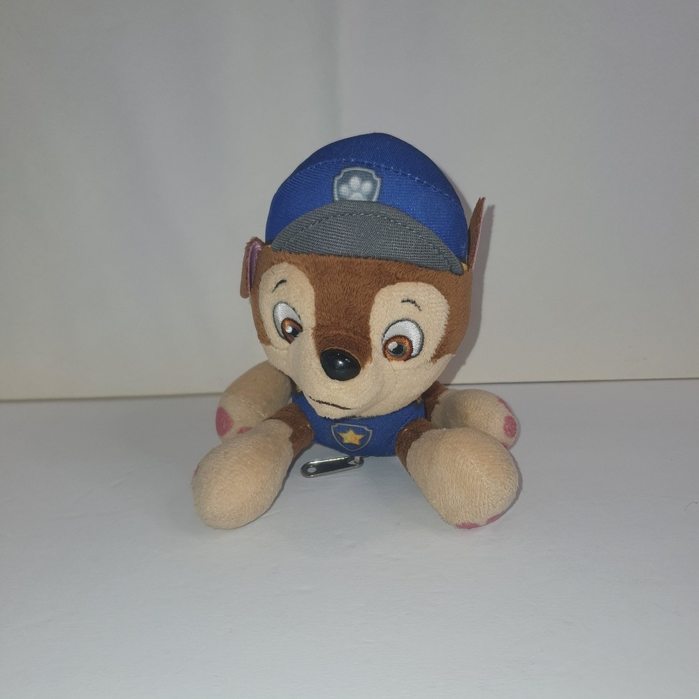 Paw Patrol Chase Plush Backpack Clip 6'‎ Police Dog Stuffed Animal Toy Keychain